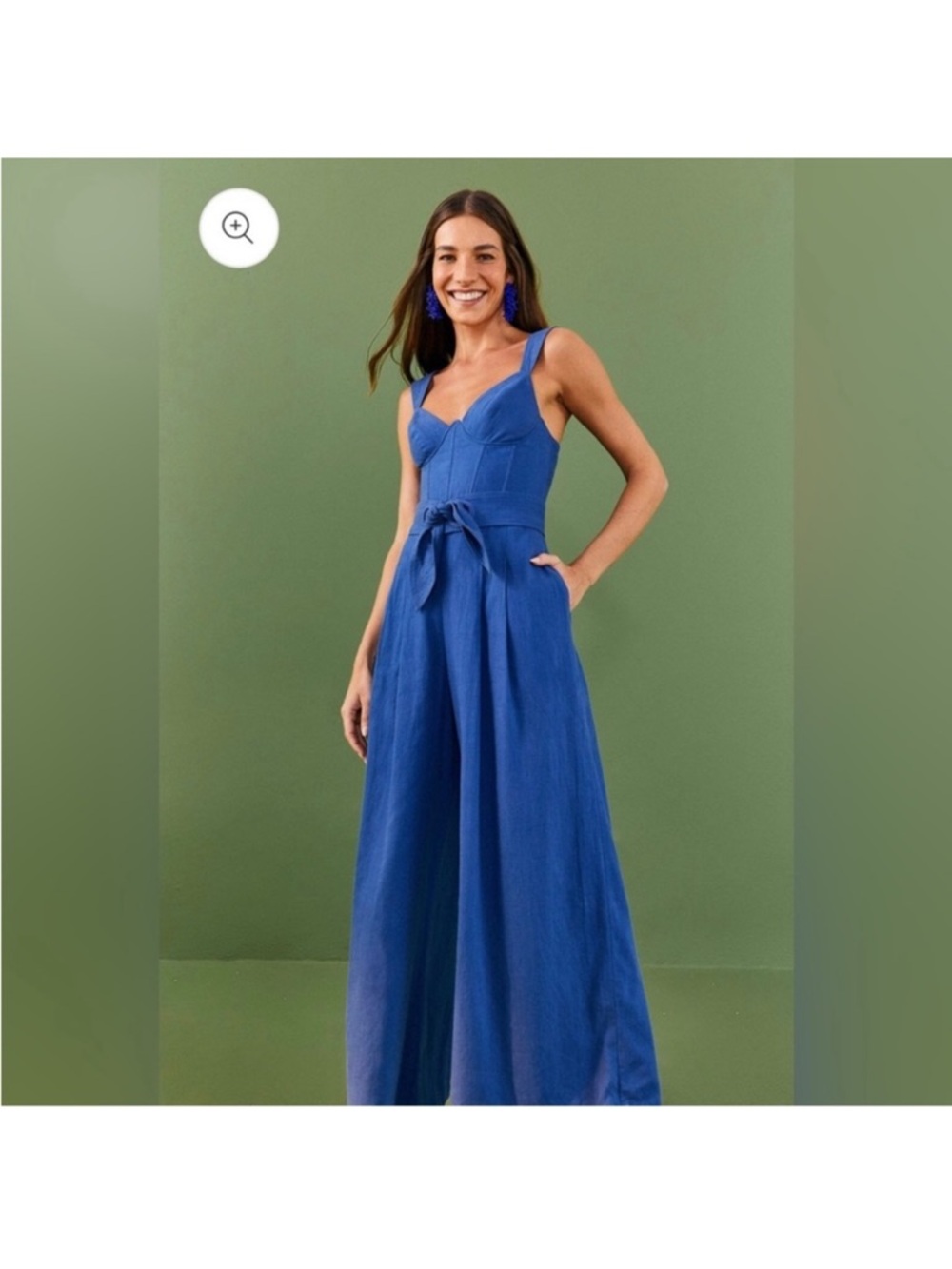 FARM Rio Royal Blue Wide-Leg Jumpsuit